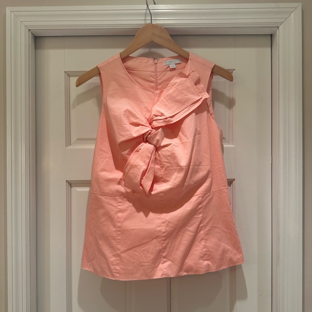 🫶New York & Company Peach Bow Blouse